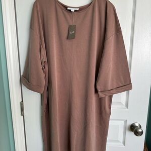 J. Jill Women's taupe Long Dress w pockets NWT